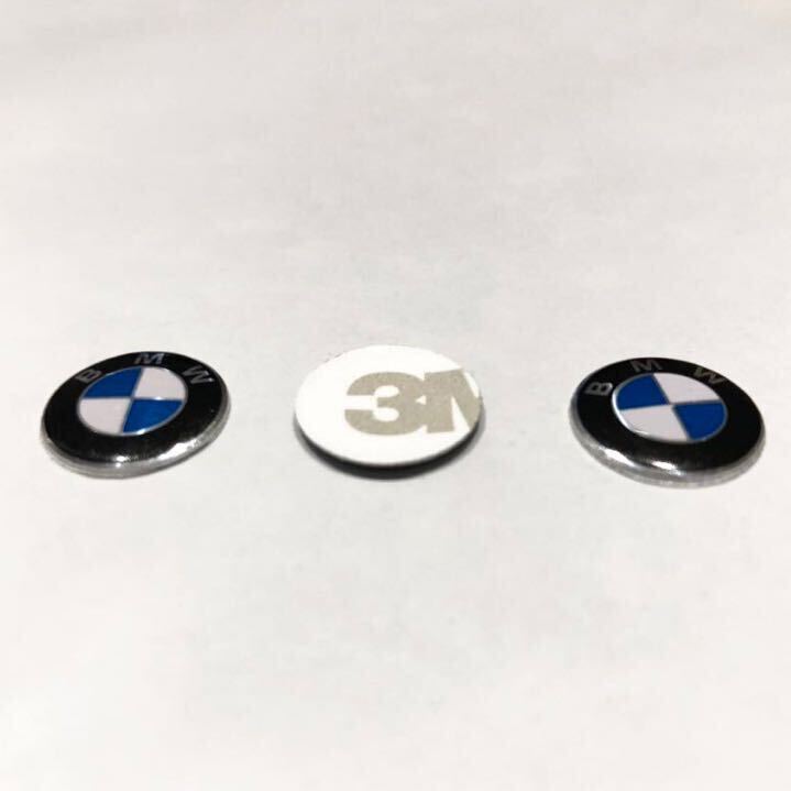 BMW 14ミリ アルミ製　３個セット エンブレム シール BMWエンブレム 鍵穴隠し　ホイール キーエンブレム アクセサリー ロゴ ステッカー_画像4