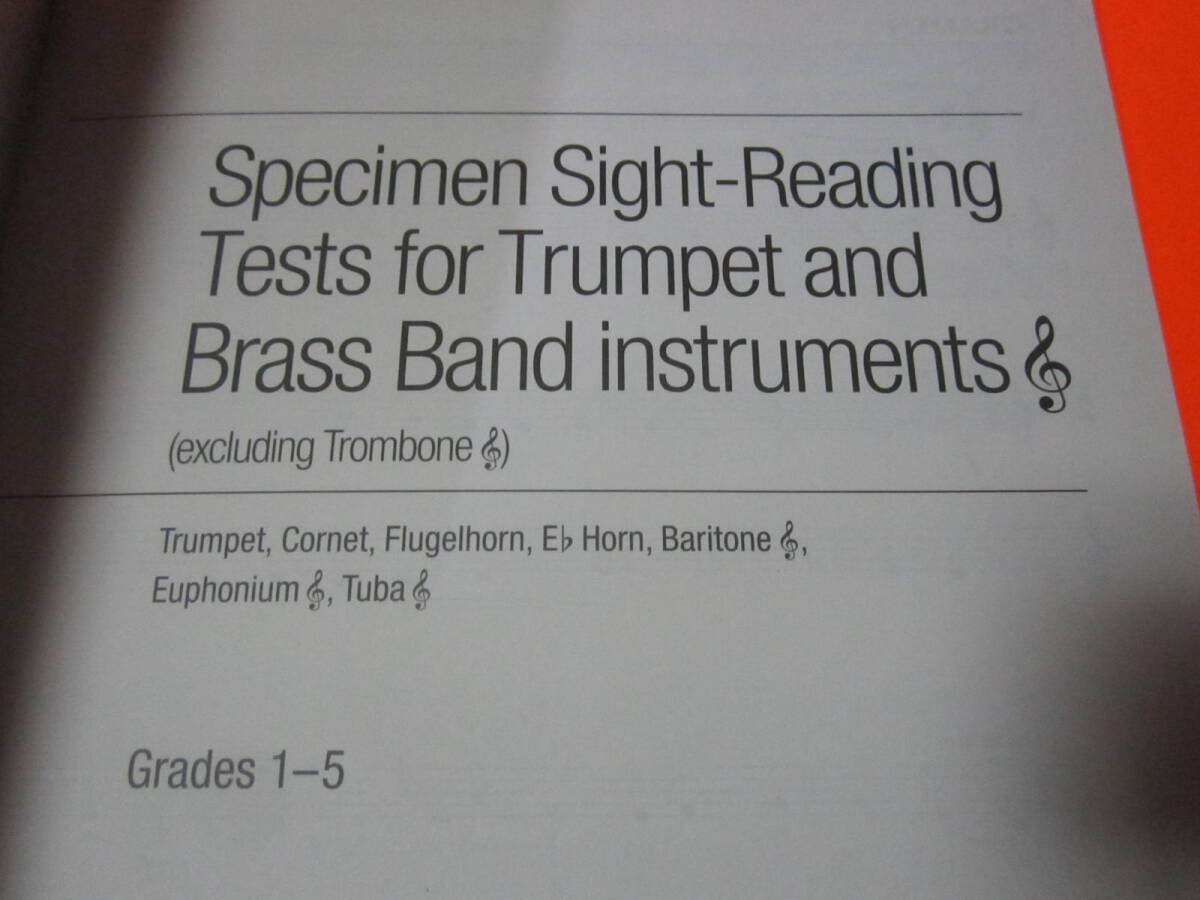 ♪輸入楽譜　Specimen Sight-Reading Tests for Trumpet and Brass Band Instruments (Treble clef), Grades 1-5:トロンボーン_画像2