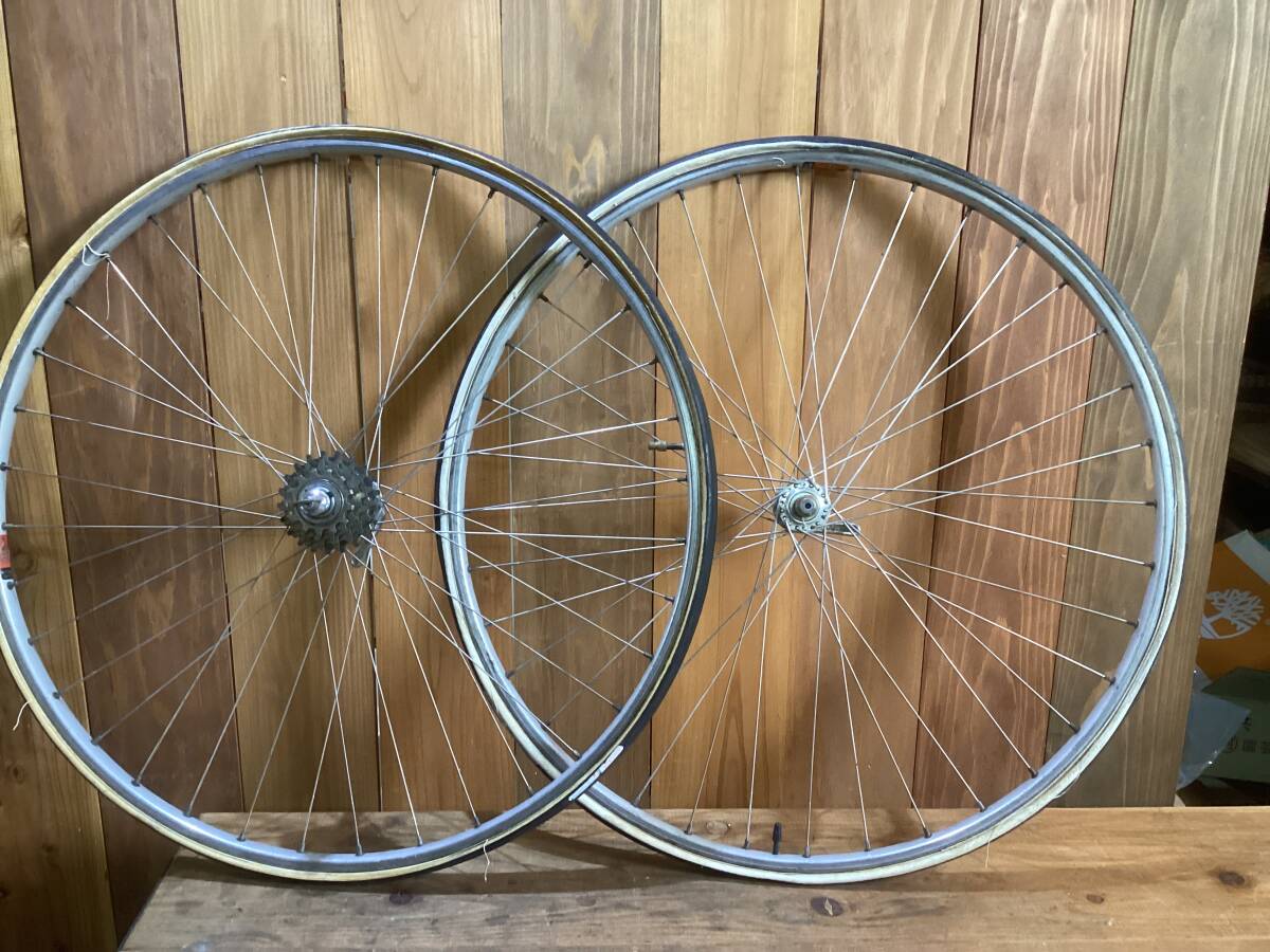 シマノ DURA ACE 初期ハブ リム MAVIC チューブラー 前後ホイールセット 700c ボスフリー5s DURA 中古
