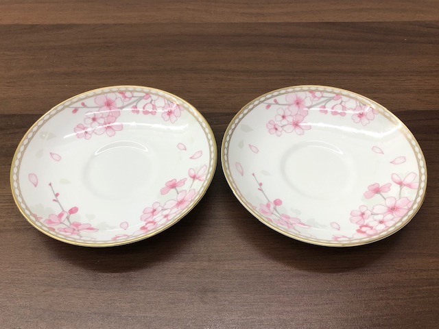 未使用 ★WEDGWOOD ウェッジウッド 2客★ スプリング ブロッサム ティーカップ&ソーサー (リー) ペア 箱付 桜の花 ◇13947_画像8