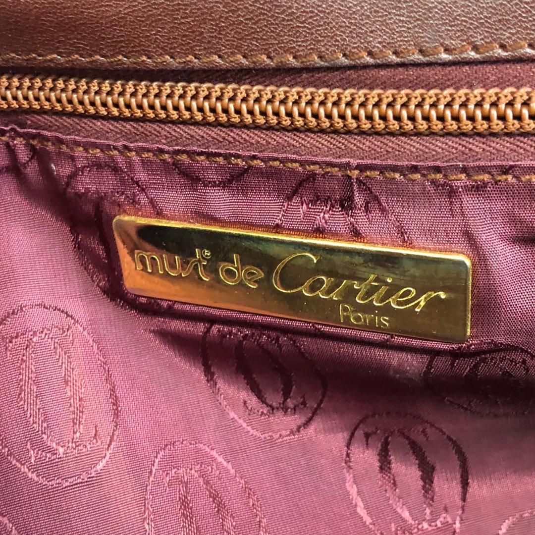 Cartier カルティエ レザー ポーチ 小物入れ ワインレッド ブランド_画像8