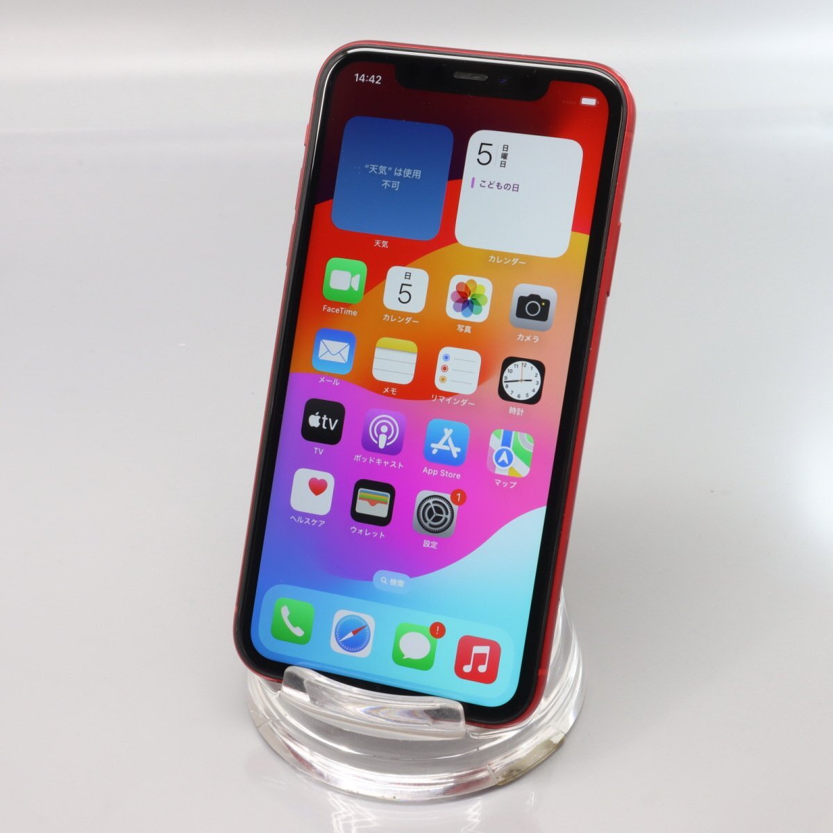 Apple iPhone11 64GB (PRODUCT)RED A2221 MWLV2J/A バッテリ72% ■SIMフリー★Joshin8597【1円開始・送料無料】の画像2