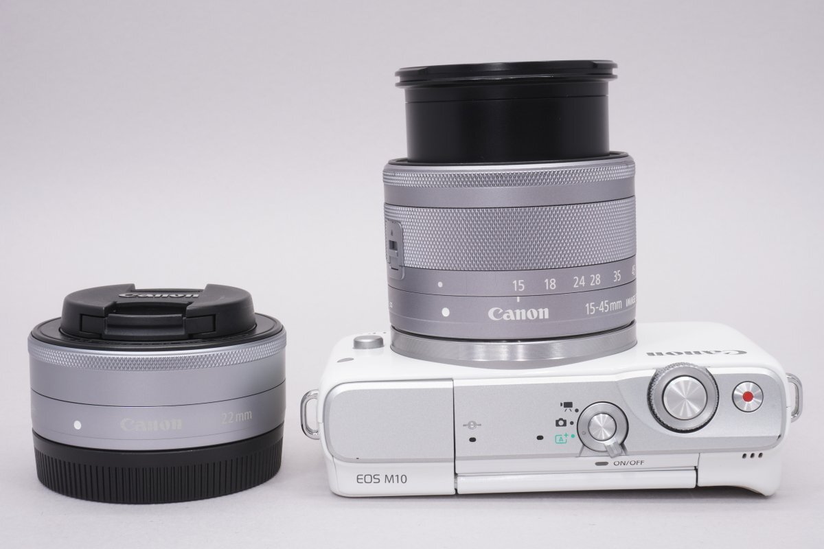  mirrorless camera EOS M10 double lens kit white 0922C024 #Canon*Joshin( Junk )8998[1 jpy beginning * free shipping ]