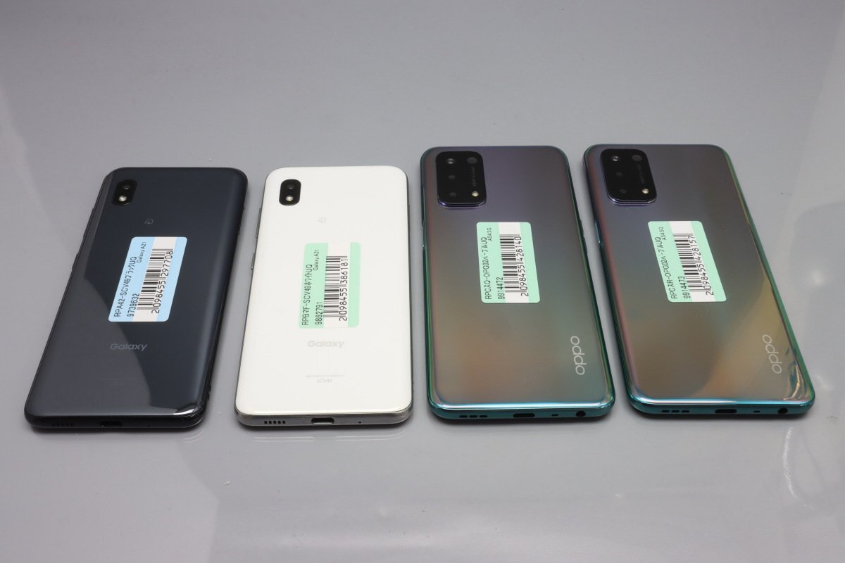 SAMSUNG Galaxy A21 SCV49 / OPPO A54 5G OPG02 / total 4 pcs. set #UQ mobile *Joshin( Junk )7708[1 jpy beginning * free shipping ]