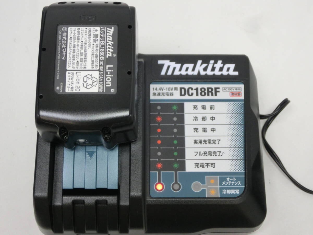 ‡ 0207 【未使用品】 makita マキタ 充電式インパクトレンチ TW300DRGX 青 18V6Ah バッテリ2本・充電器・ケース付 通電/充電確認済_画像8