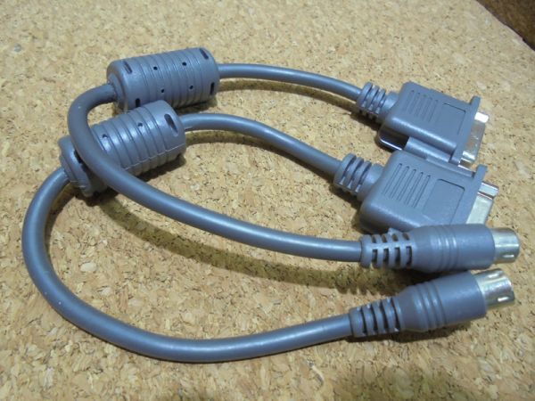 PC-98 Note for monitor conversion cable 2 pcs set (Mini-Din10 pin male D-sub15 pin female )