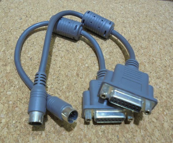 PC-98 Note for monitor conversion cable 2 pcs set (Mini-Din10 pin male D-sub15 pin female )