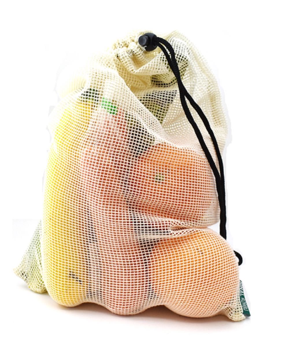 ナショナル麻布　オリジナル巾着袋（S,L ２枚セット）オーガニックコットン使用 小物入れ 保存袋 ポーチ