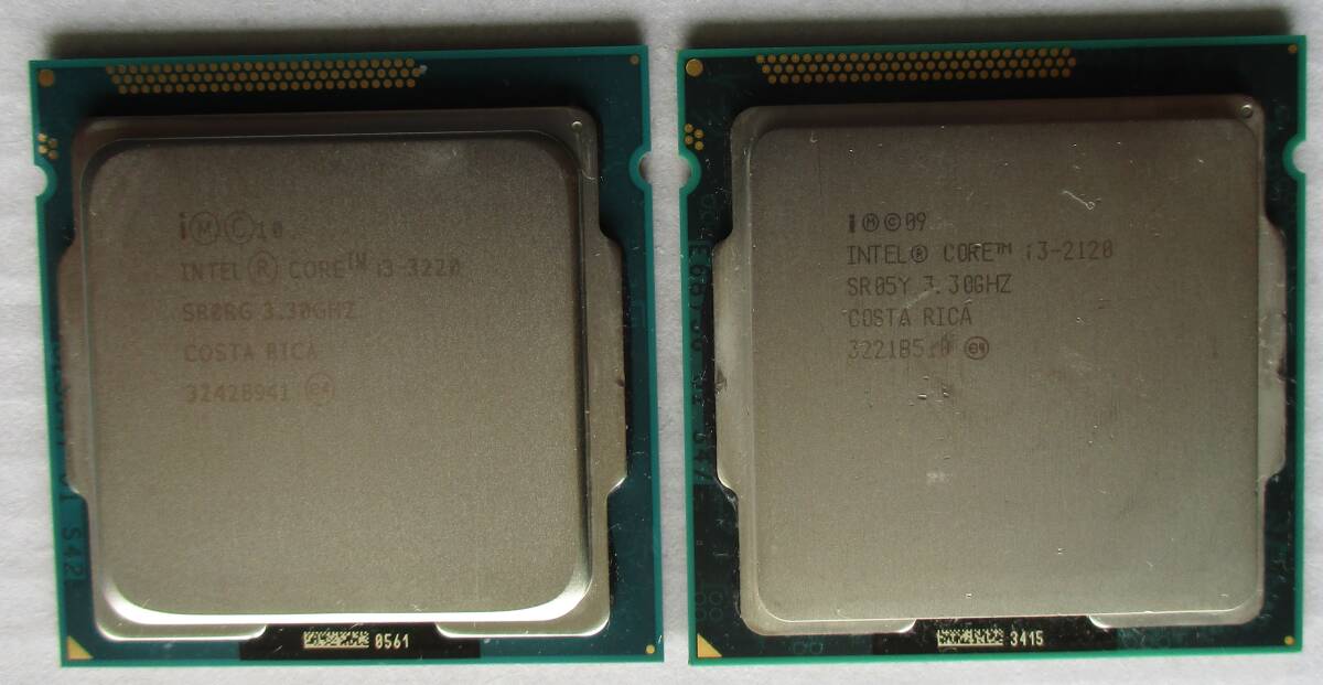 2個セット　インテル Core i３-2120 3.30 GHz ・ 3220 3.30 GHz・FCLGA1155（BIOS表示のみ確認済中古品）