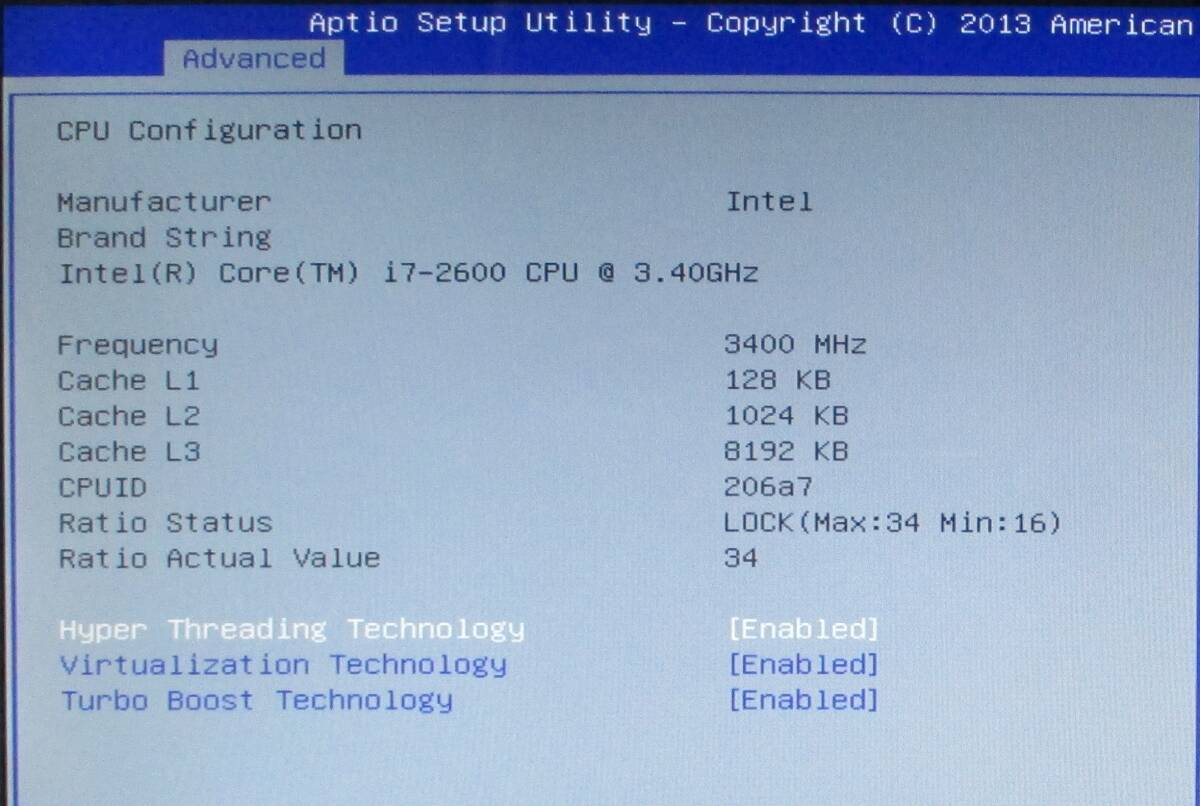 インテル Core i7-2600 プロセッサー 3.40 GHz・FCLGA1155（BIOS表示のみ確認済中古品）_画像3