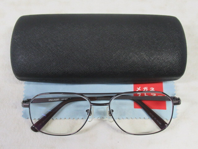 ◆S310.LYLE&SCOTT ライルアンドスコット L&S-8071 Bl21L lP TITANIUM 日本製 眼鏡 メガネ 度入り/中古_画像10