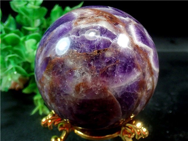 天然～愛の守護石～夢幻紫水晶アメジスト丸玉179G1-71G03D_画像2