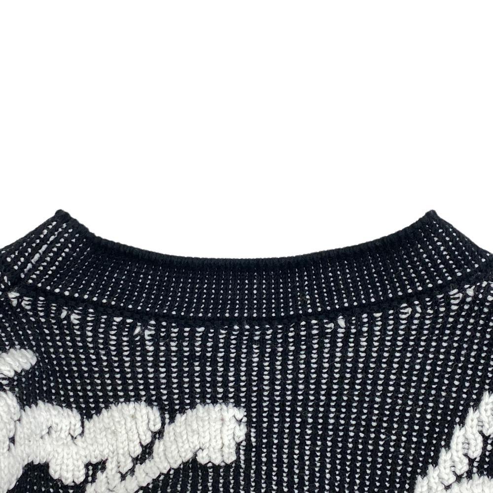 BALENCIAGA/バレンシアガ 625985 Crewneck 3D Scribble Knit Sweater 20年 M コットン ニット ブラック メンズ ブランド
