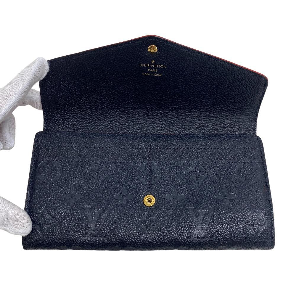 LOUIS VUITTON/ルイヴィトン ビトン M62125 ポルトフォイユ・サラ モノグラムアンプラント レザー 長財布 ネイビー レディース ブランド_画像6