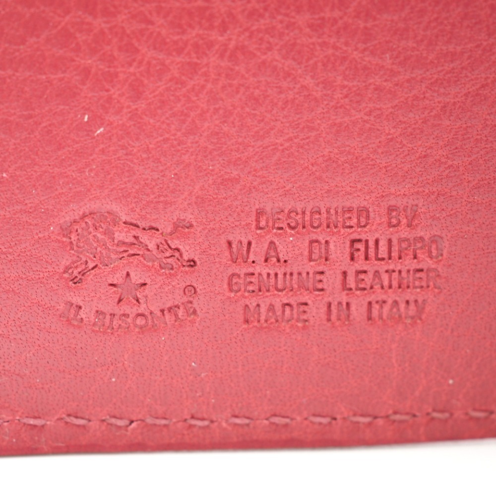 IL BISONTE/イルビゾンテ SMW036 PVX005 SUMAC 1057 牛革 三つ折り財布 ピンク レディース ブランド