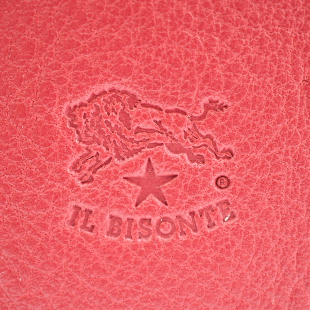 IL BISONTE/イルビゾンテ SMW036 PVX005 SUMAC 1057 牛革 三つ折り財布 ピンク レディース ブランド