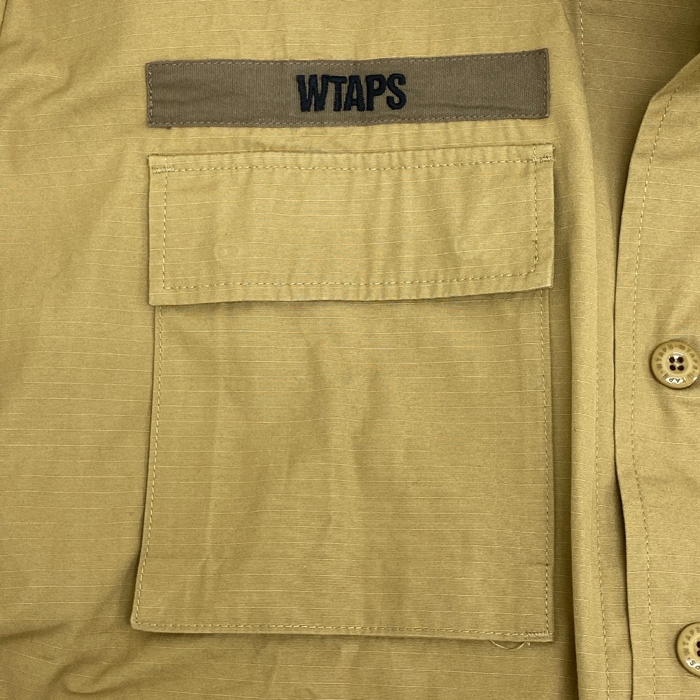 WTAPS ダブルタップス 21SS UNGLE 02 RIPSTOP コットン 長袖シャツ ベージュ メンズ ブランド