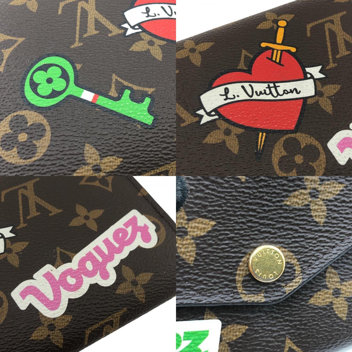 LOUIS VUITTON/ルイヴィトン ビトン M63318 ポルトフォイユ サラ パッチーズ コレクション プリント モノグラム レザー 長財布 ブランド