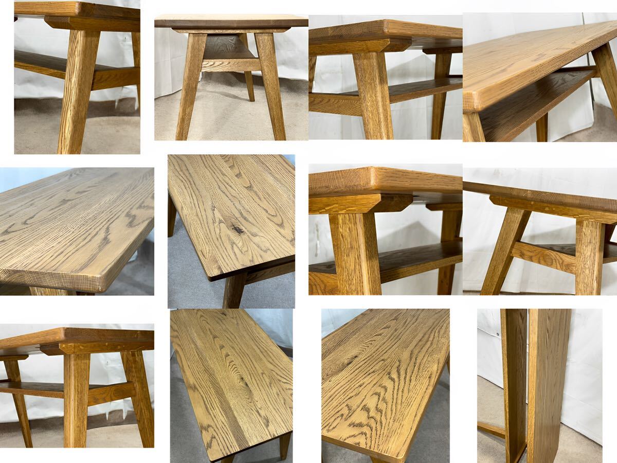 ●美品●オーク材リビングテーブル カフェテーブル 天然木 センターテーブル ローテーブル 無垢家具 _画像10