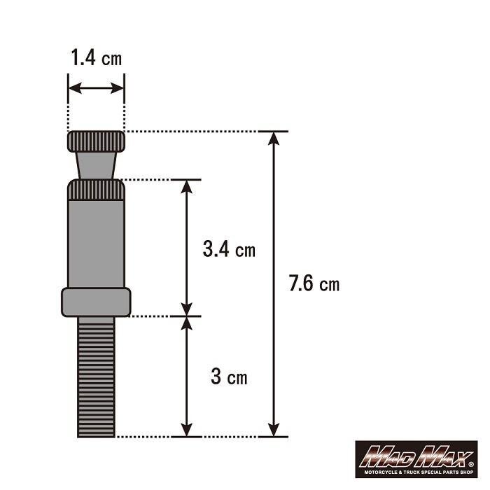 【MAD MAX/マッドマックス】★高品質 汎用 ウインカーステー ノーマル 全長：76mm【x1本/単品】 (MM11-0059-01)_画像3