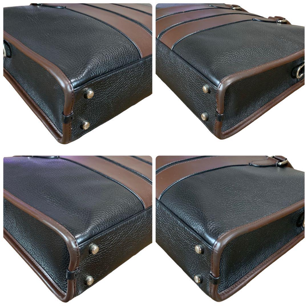 *1 jpy start * COACH Coach Coach bond business bag briefcase shoulder 2WAY all leather bai color black Brown 