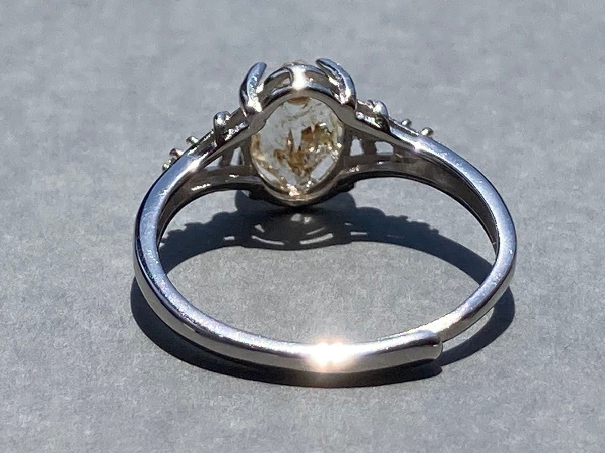 ハーキマーダイヤモンド　リング オイルイン　指輪　天然石　シルバー925