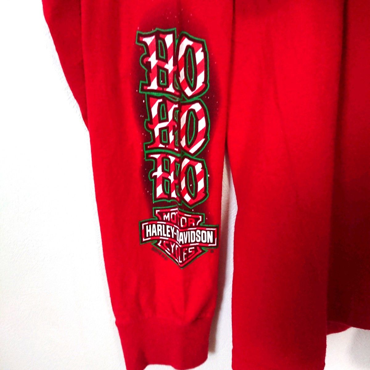 HARLEY-DAVIDSON ハーレーダビッドソン ビッグサイズ 赤 ロンT カットソー ロングスリーブシャツ Art デカロゴ