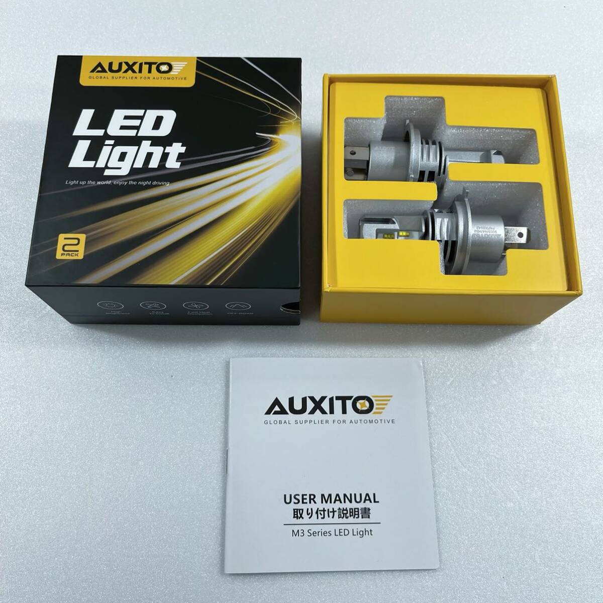 AUXITO H4 Hi/Lo LEDヘッドライト 車用 新基準車検対応 ZES LEDチップ搭載 3倍明るさ 高輝度 6500K 12V車対応(ハイブリッド車・EV車) 2個入_画像8