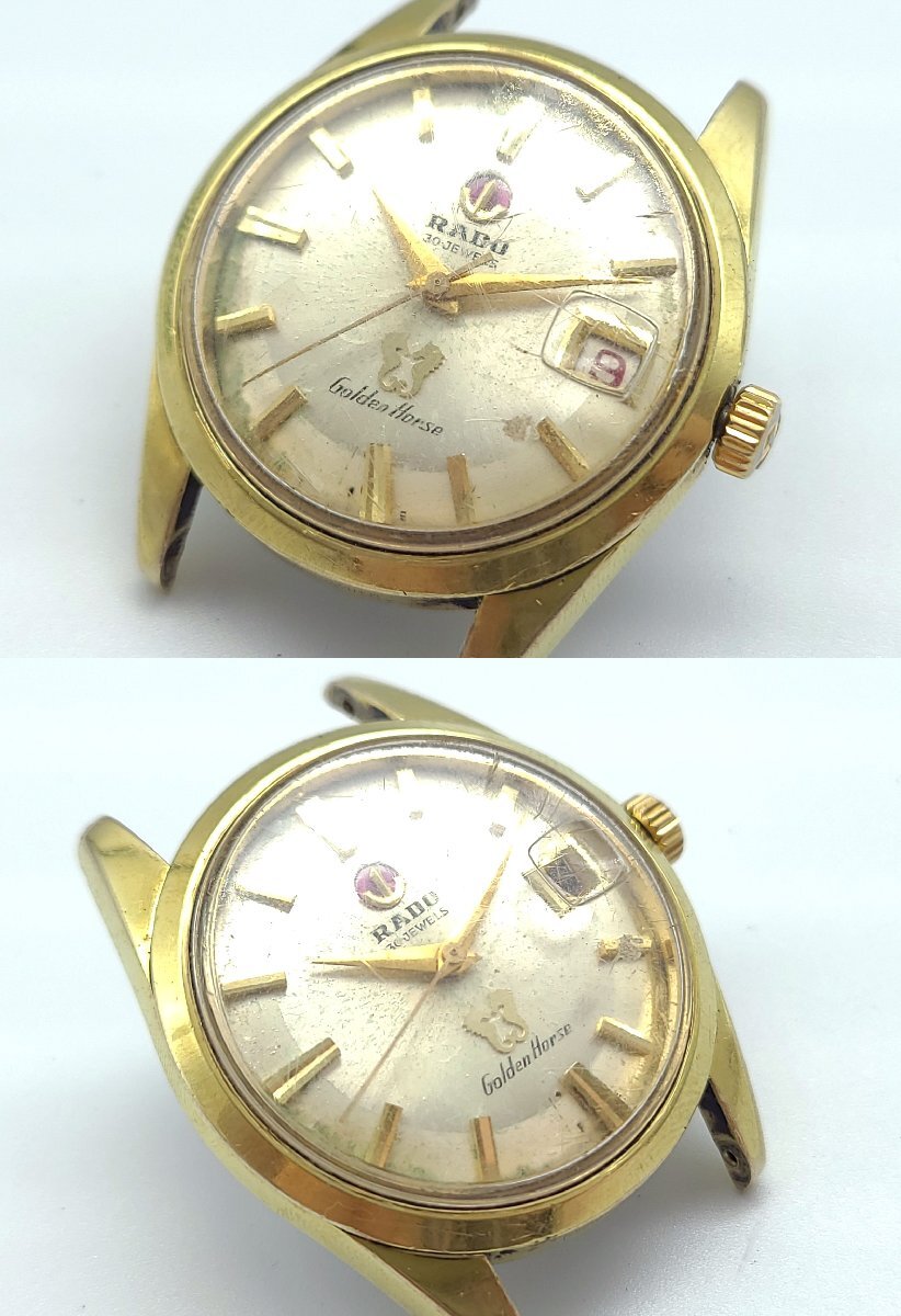 RADO ラドー Golden Horse ゴールデンホース 11674 自動巻き 30石 デイト ゴールド メンズ 腕時計 稼働品 現状品 M529NXの画像2