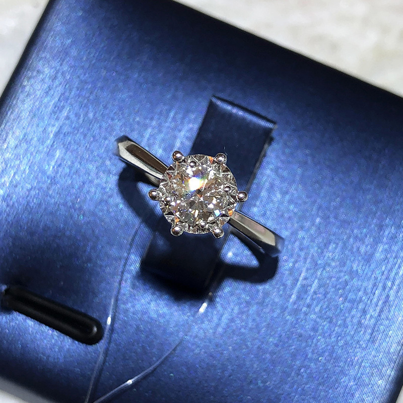 1 иен старт один шарик diamond кольцо CZ Cubic Zirconia кольцо 0.8 carat соответствует свободный размер накладывающийся установка женский 154