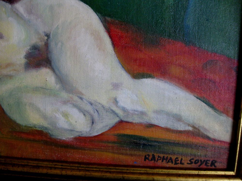 Raphael Soyer ラファエル・ソイヤー 「裸婦」 油彩 「真作」の画像3