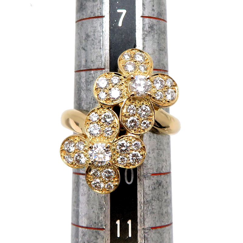 ［銀座店］Van Cleef & Arpels ヴァンクリーフ＆アーペル トレフル ダイヤモンド リング・指輪 750イエローゴールド 9号 DH80745_画像7