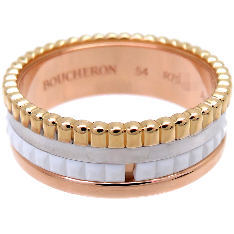 ［飯能本店］ Boucheron ブシュロン #54 キャトル ホワイト スモール リング・指輪 750イエローゴールド 13.5号 JRG01596 DH80045_画像4