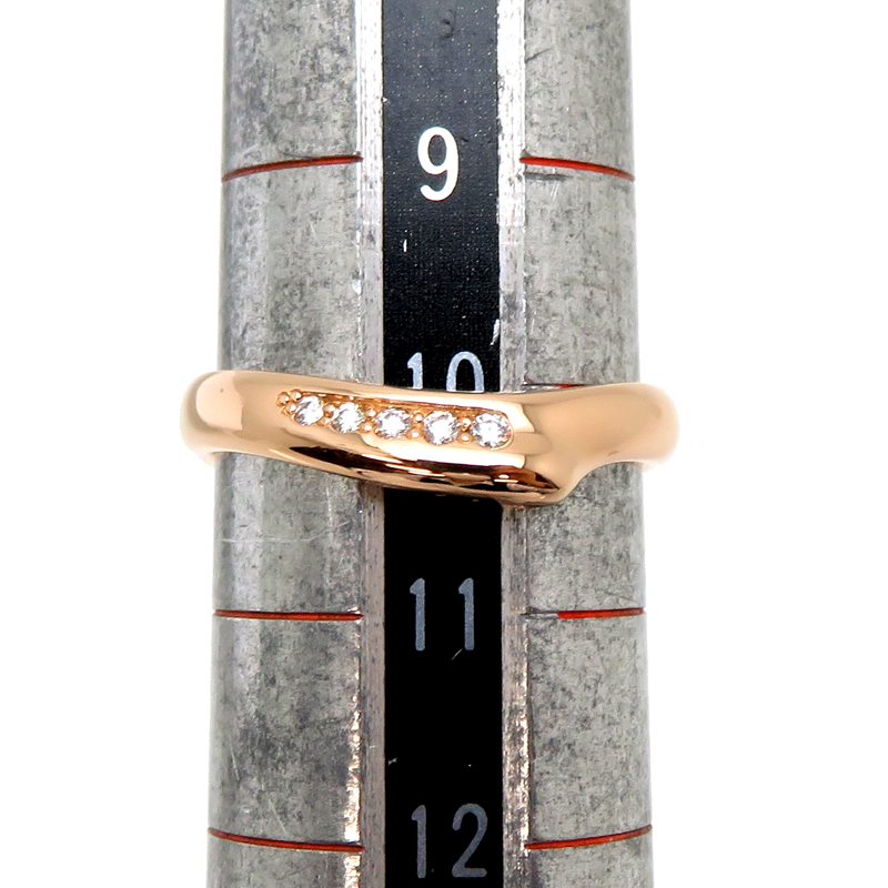 ［飯能本店］TIFFANY&Co. ティファニー 0.04ct ダイヤモンド オープンハート バンド リング・指輪 750ピンクゴールド 10号 DH81157_画像6