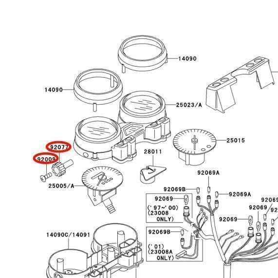 在庫あり 即納 ゼファー 1100 A1-A9 純正 トリップ メーター ノブ ネジ ZR1100A カワサキ_画像2