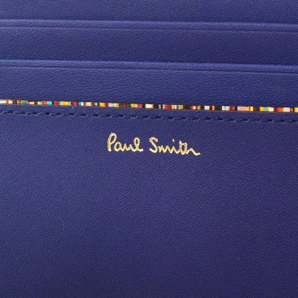 未使用 Paul Smith ポールスミス ミニエンボス レザー 二つ折り財布 ブルー ミニクーパー BPS012-30_画像4