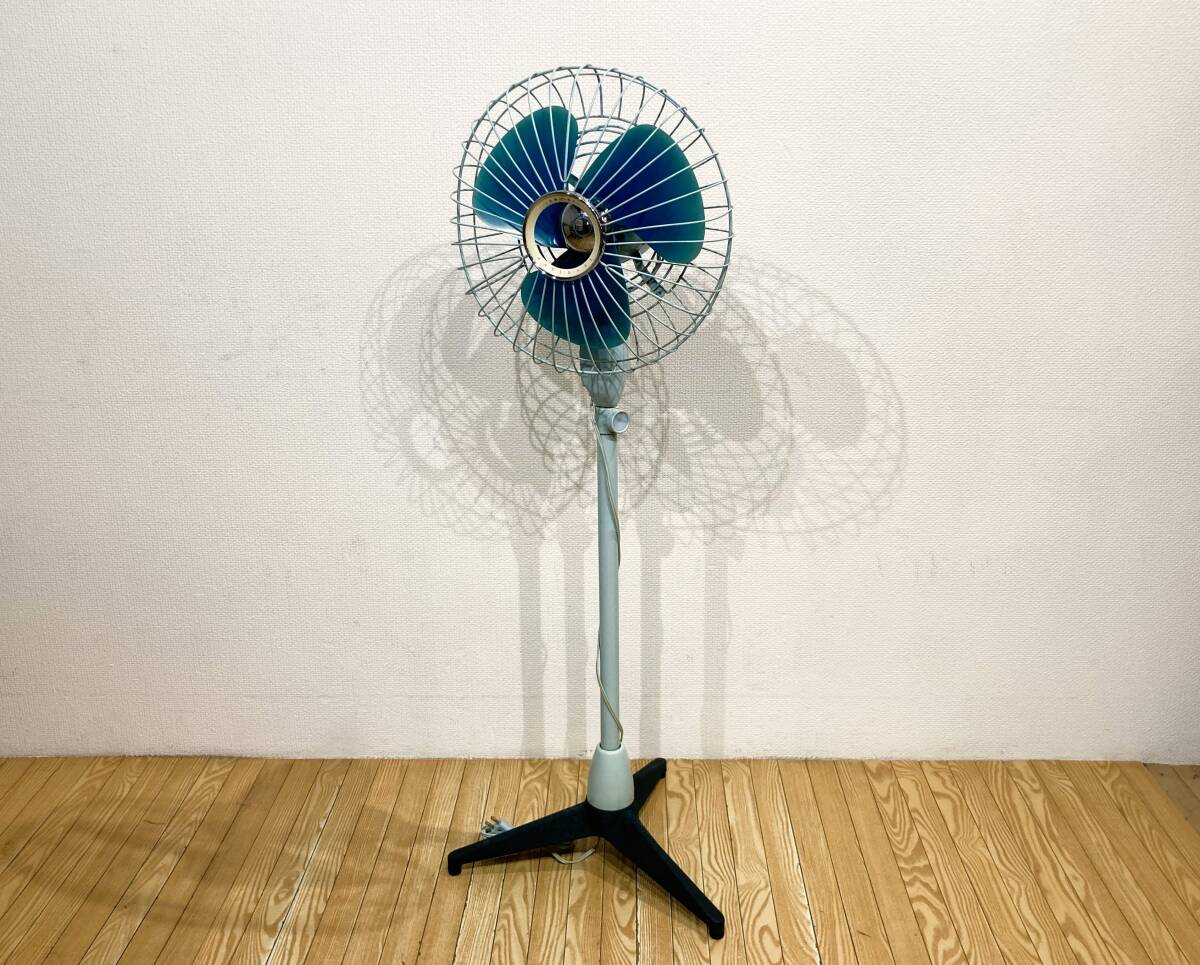 AA09008 昭和レトロ National ナショナル ELECTRIC FAN エレクトリックファン 扇風機 伸縮スタンド 動作OK_画像1