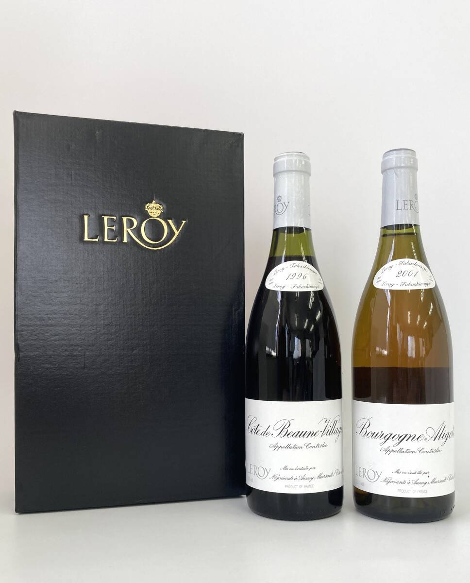 CC02395【未開栓】LEROY ルロワ Cote de Beaune-Villages 1996　13％ /Bourgogne Aligote 2001 12.5% 750ml×2本セット 赤白ワイン　高島屋_画像1