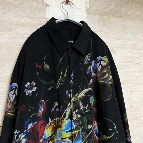 LAD MUSICIAN ラッドミュージシャン 2219-113 19AW DECHINE INKJET FLOWER LONG SHIRT ブラック系 【中目黒B05】_画像3