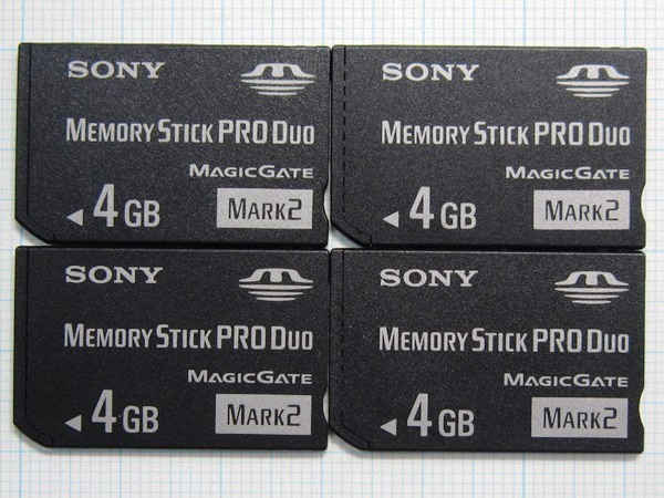 *SONY memory stick PRODuo 4GB 4 sheets used * postage 63 jpy ~