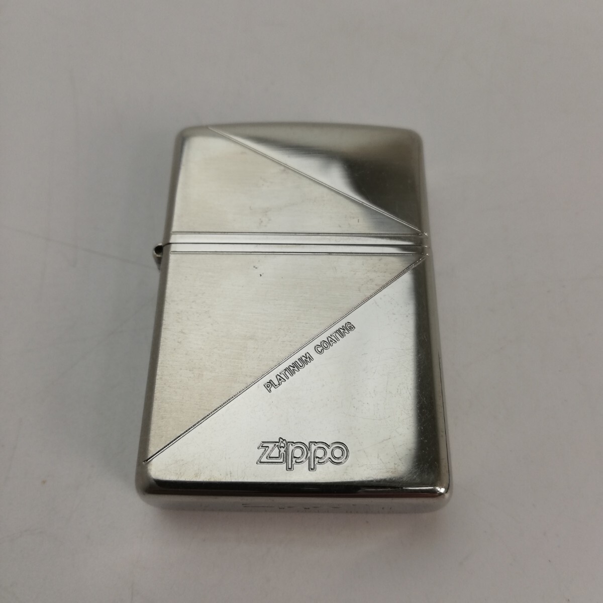 KA★1円～ 中古品 ZIPPO ジッポー オイルライター PLATINUM COATINNG プラチナコーティング G 11 箱付き 火花確認済み_画像3