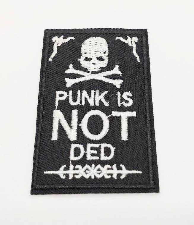 送料無料　パンクロック　PUNK　スカル　ワッペン　アップリケ　のり付き　刺繍　アイロン　アメリカン雑貨　スマアク_画像1