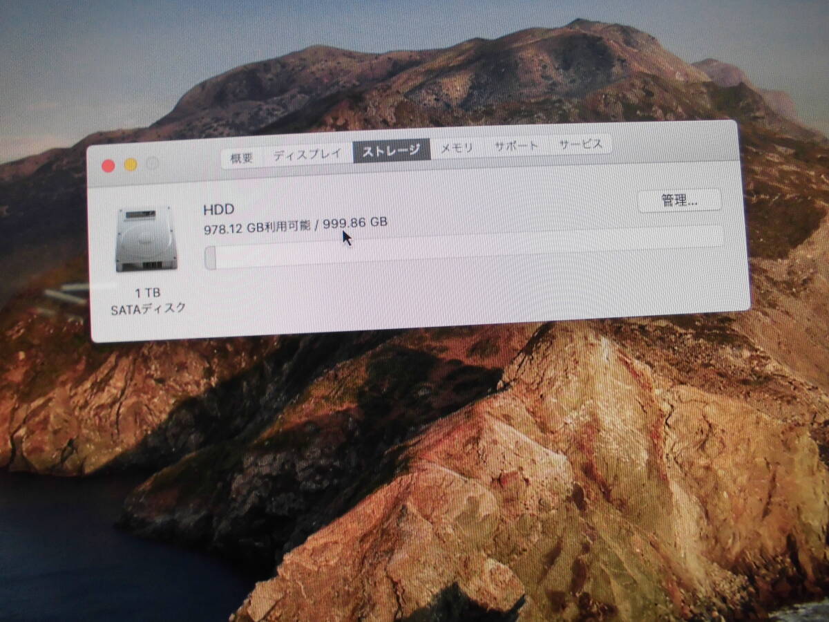 Apple　iMac　A1418　21.5インチ　Corei5 クアッドコア 2.9GHz　メモリ8GB　HDD1TB MacOS Catalina_画像3