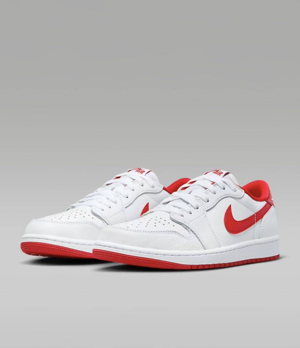 Nike Air Jordan 1 Retro LowOG White and University Redナイキ エアジョーダン1 レトロ ロー OG ホワイト アンド ユニバーシティレッド_画像5