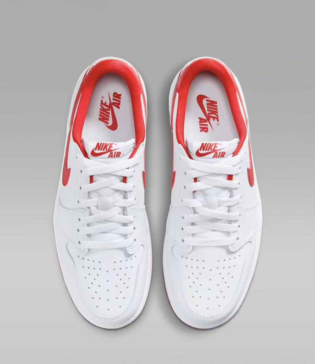 Nike Air Jordan 1 Retro LowOG White and University Redナイキ エアジョーダン1 レトロ ロー OG ホワイト アンド ユニバーシティレッド_画像4