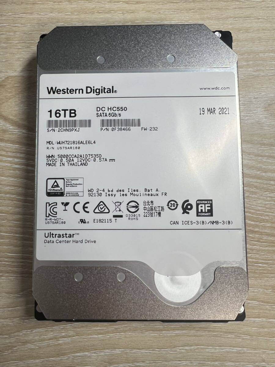 大容量HDD WD 16TB HDD HC550 3.5インチ 7200rpm_画像1