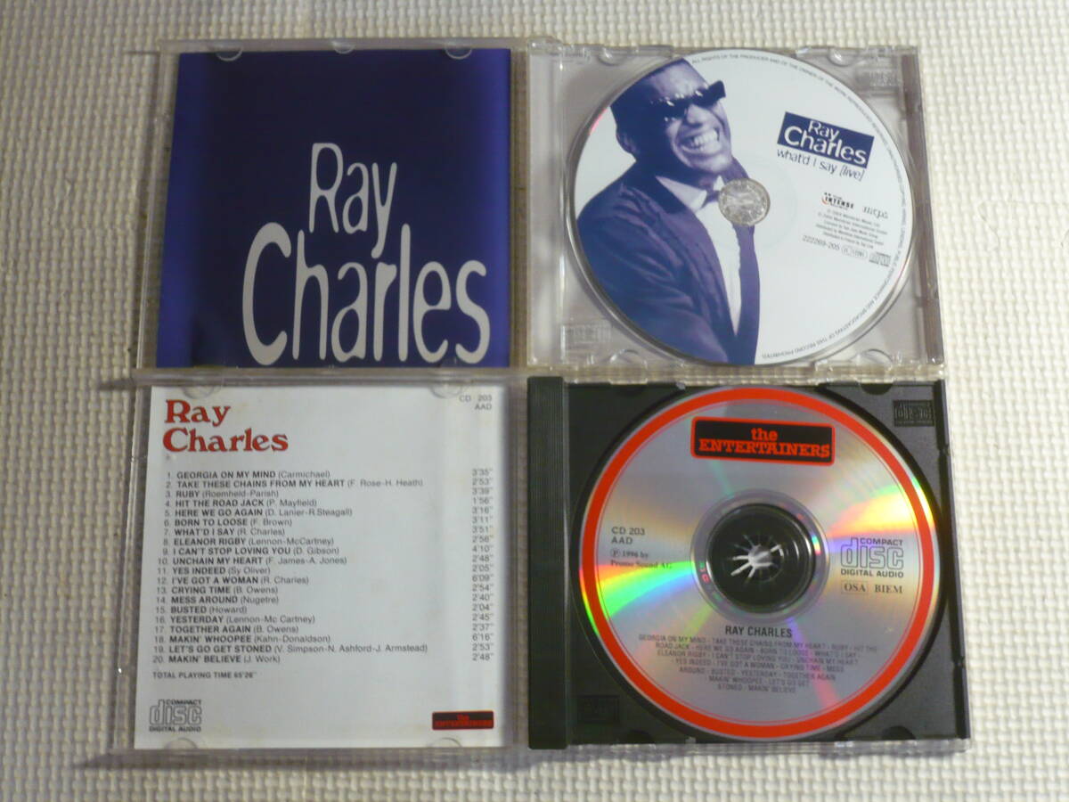 CD2枚セット■レイ・チャールズ　RAY CHARLES　What’d I say(live)/THE ENTERTAINERS　中古_画像3