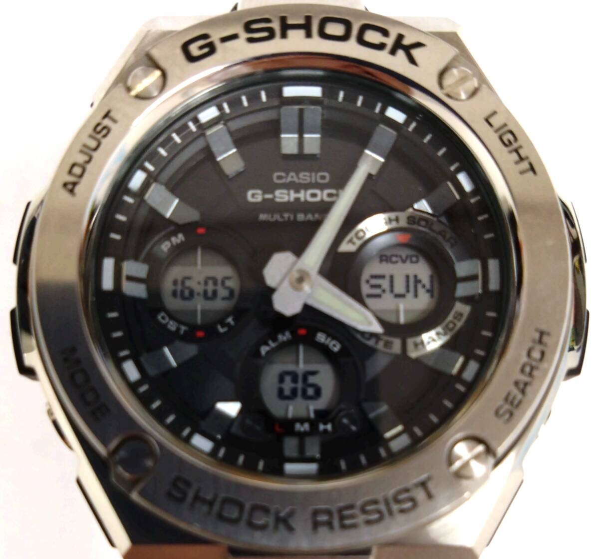 ◇ カシオ CASIO G-SHOCK G-STEEL GST-W110-1AJF ソーラー電波 ラバーベルト メンズ 腕時計 美品 ◇_画像4