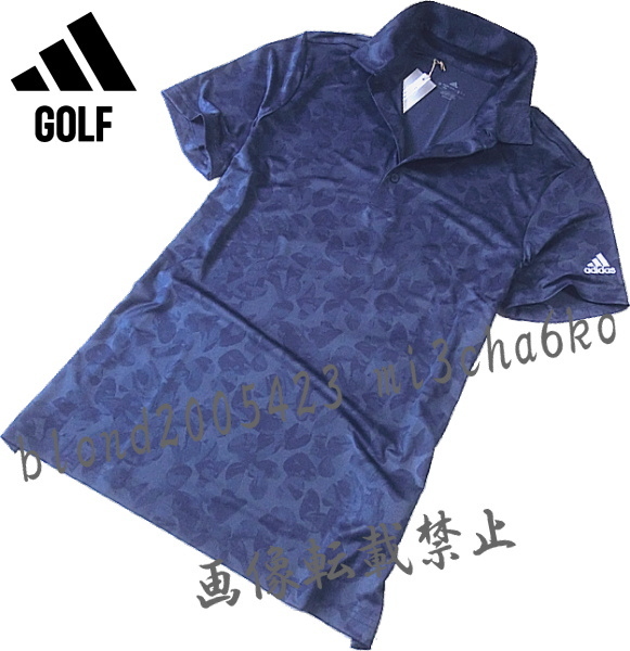 # новый товар [adidas GOLF] Adidas Golf . пот скорость .to-naru принт рубашка-поло с коротким рукавом #NV/L