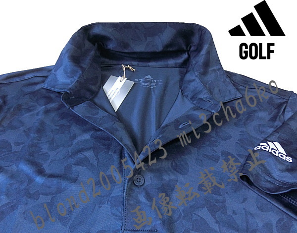 # новый товар [adidas GOLF] Adidas Golf . пот скорость .to-naru принт рубашка-поло с коротким рукавом #NV/L